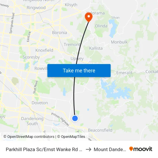 Parkhill Plaza Sc/Ernst Wanke Rd to Mount Dandenong map