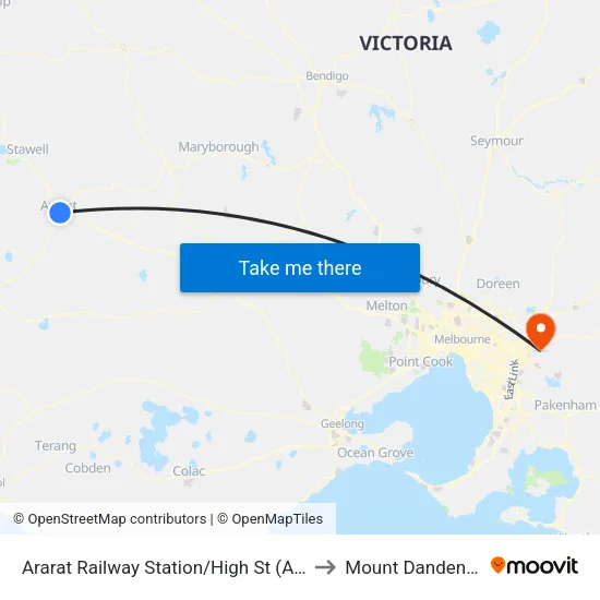 Ararat Railway Station/High St to Mount Dandenong map
