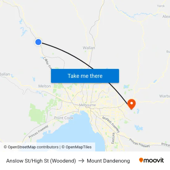 Anslow St/High St to Mount Dandenong map