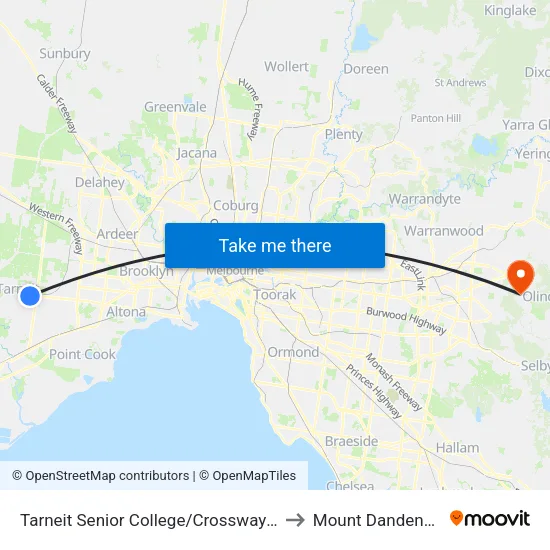 Tarneit Senior College/Crossway Ave to Mount Dandenong map
