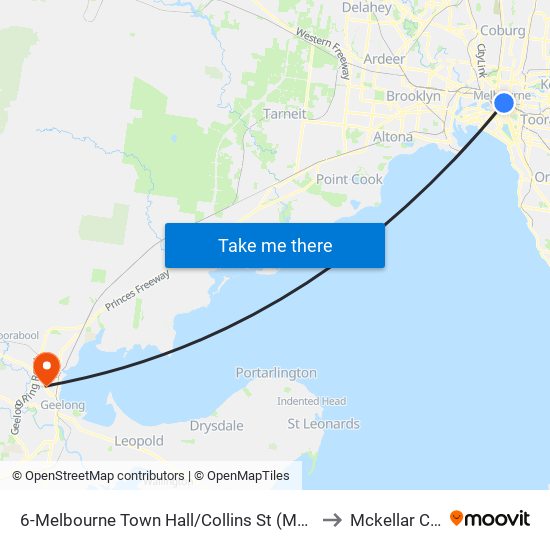 6-Melbourne Town Hall/Collins St (Melbourne City) to Mckellar Centre map