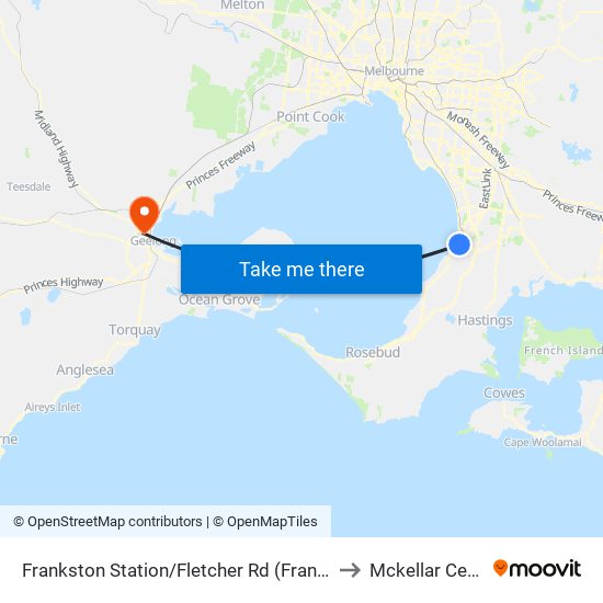 Frankston Station/Fletcher Rd (Frankston) to Mckellar Centre map