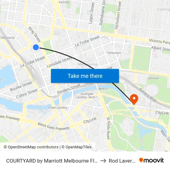 COURTYARD by Marriott Melbourne Flagstaff Gardens to Rod Laver Arena map