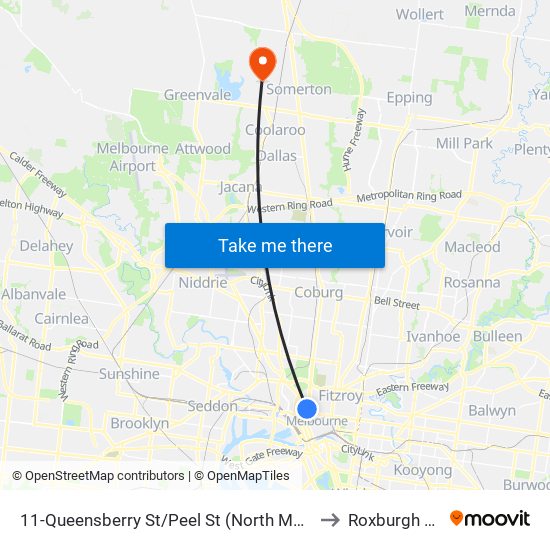 11-Queensberry St/Peel St (North Melbourne) to Roxburgh Park map