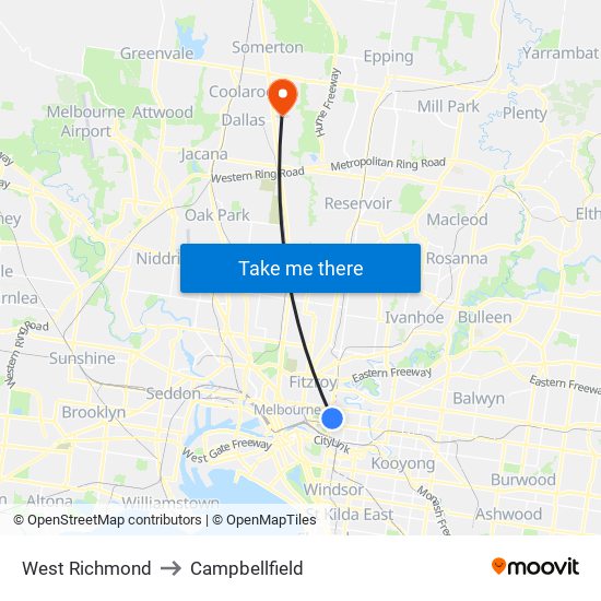 West Richmond to Campbellfield map