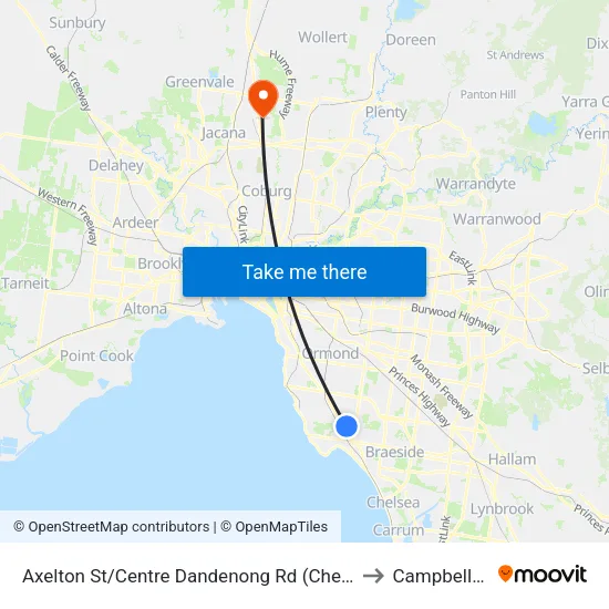 Axelton St/Centre Dandenong Rd to Campbellfield map