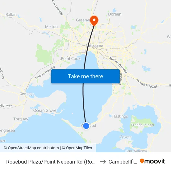 Rosebud Plaza/Point Nepean Rd to Campbellfield map