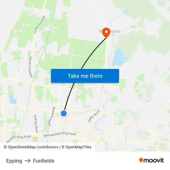 Epping to Funfields map