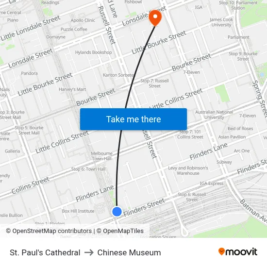St. Paul's Cathedral to Chinese Museum map