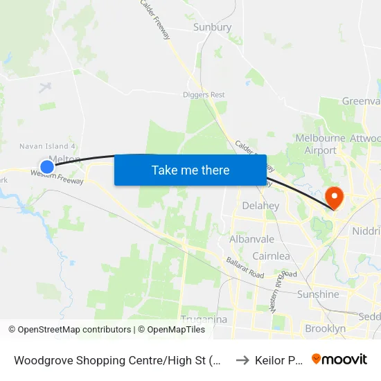 Woodgrove Shopping Centre/High St to Keilor Park map