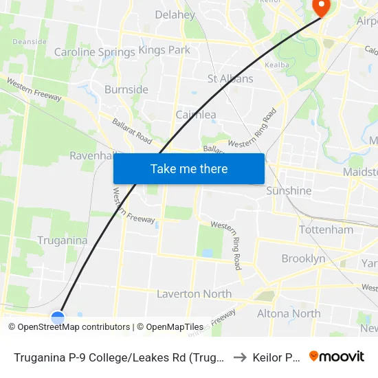 Truganina P-9 College/Leakes Rd to Keilor Park map