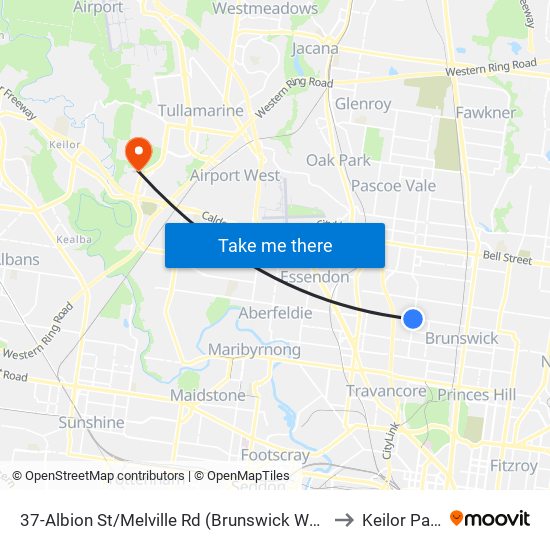 37-Albion St/Melville Rd (Brunswick West) to Keilor Park map