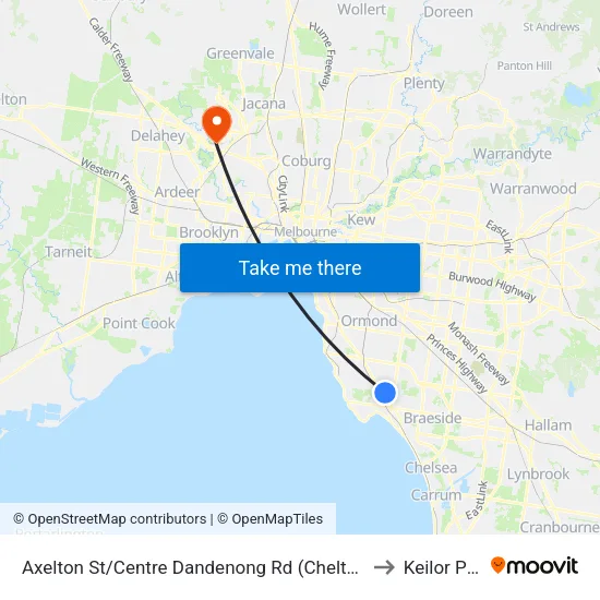 Axelton St/Centre Dandenong Rd to Keilor Park map