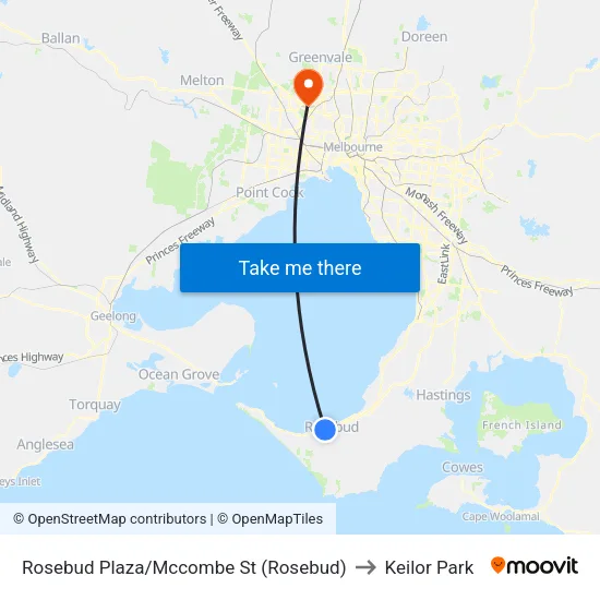 Rosebud Plaza/Mccombe St to Keilor Park map