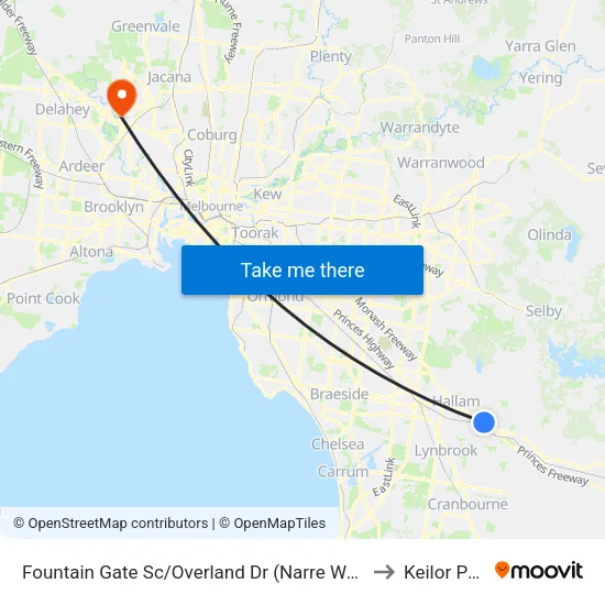 Fountain Gate Sc/Overland Dr to Keilor Park map