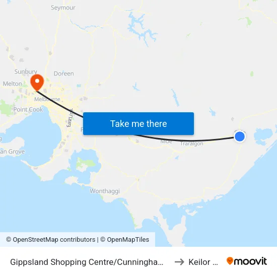 Gippsland Shopping Centre/Cunninghame St to Keilor Park map