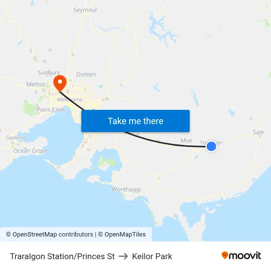 Traralgon Station/Princes St to Keilor Park map