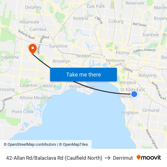 42-Allan Rd/Balaclava Rd (Caulfield North) to Derrimut map