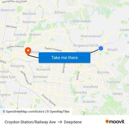 Croydon Station/Railway Ave to Deepdene map