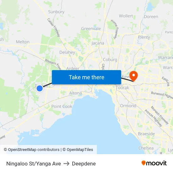 Ningaloo St/Yanga Ave to Deepdene map