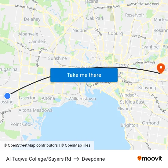 Al-Taqwa College/Sayers Rd to Deepdene map