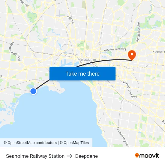 Seaholme Railway Station to Deepdene map