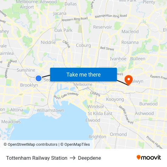 Tottenham Railway Station to Deepdene map