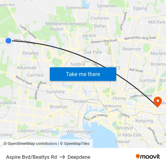 Aspire Bvd/Beattys Rd to Deepdene map