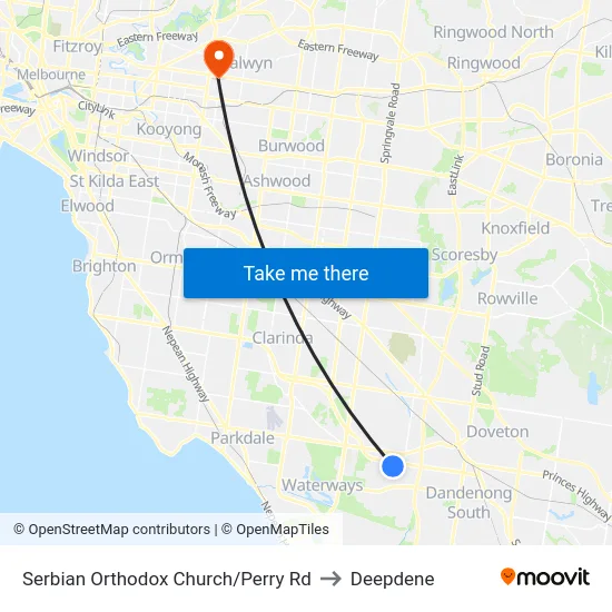Serbian Orthodox Church/Perry Rd to Deepdene map