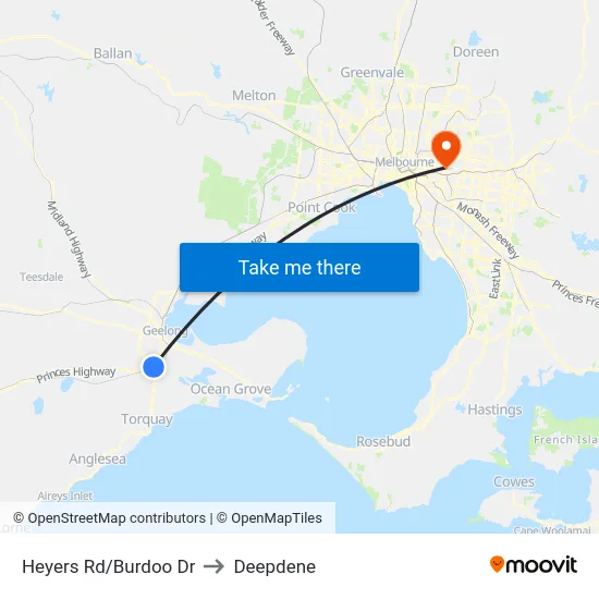 Heyers Rd/Burdoo Dr to Deepdene map