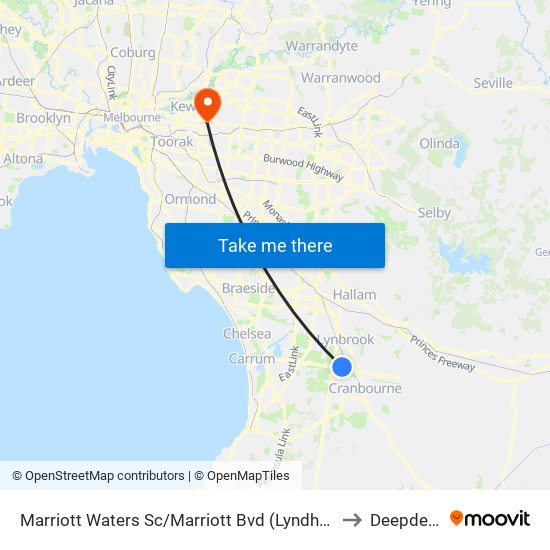 Marriott Waters Sc/Marriott Bvd (Lyndhurst) to Deepdene map