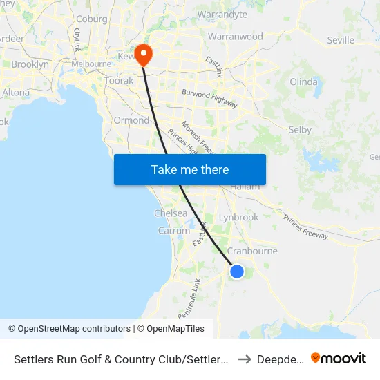 Settlers Run Golf & Country Club/Settlers Run to Deepdene map