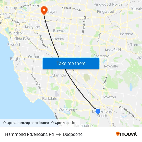 Hammond Rd/Greens Rd to Deepdene map