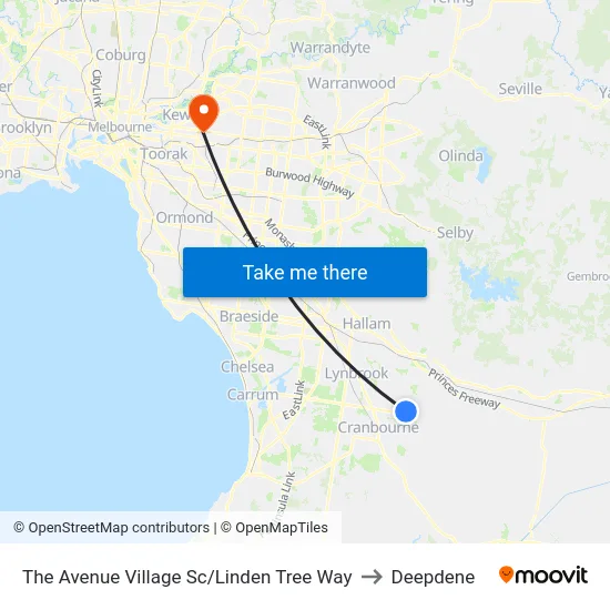 The Avenue Village Sc/Linden Tree Way to Deepdene map