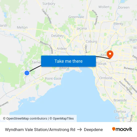 Wyndham Vale Station/Armstrong Rd to Deepdene map