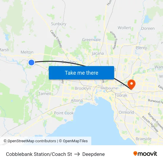Cobblebank Station/Coach St to Deepdene map