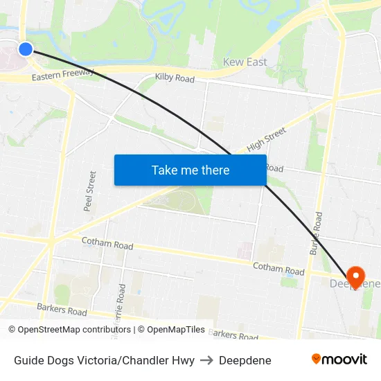 Guide Dogs Victoria/Chandler Hwy to Deepdene map
