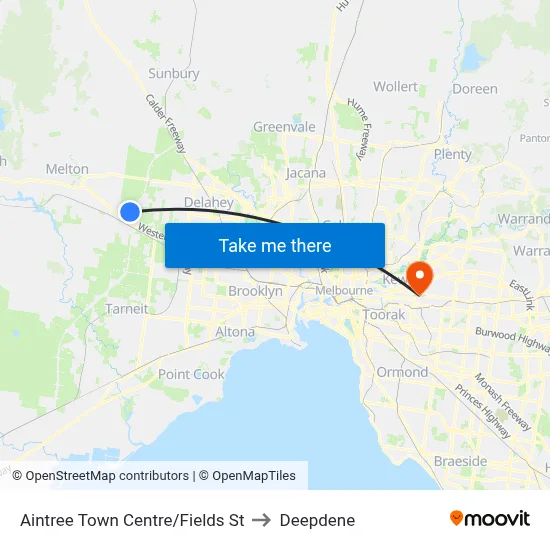 Aintree Town Centre/Fields St to Deepdene map