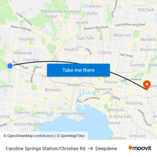 Caroline Springs Station/Christies Rd to Deepdene map