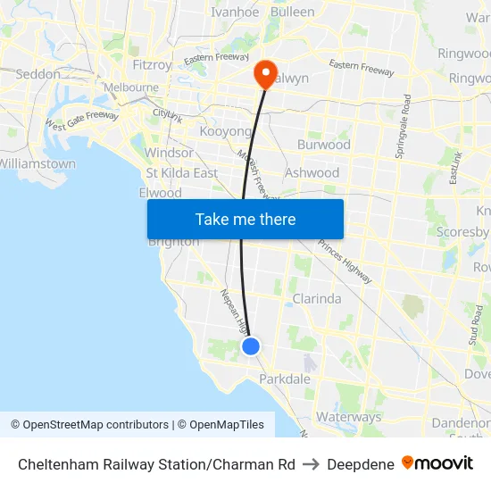 Cheltenham Railway Station/Charman Rd to Deepdene map
