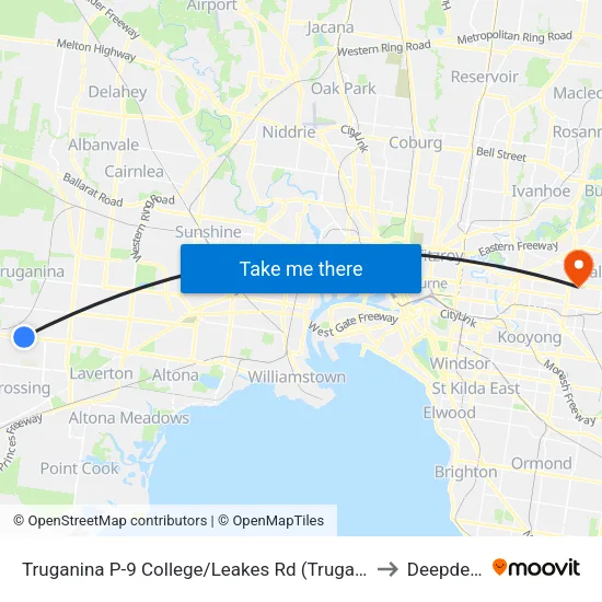 Truganina P-9 College/Leakes Rd to Deepdene map