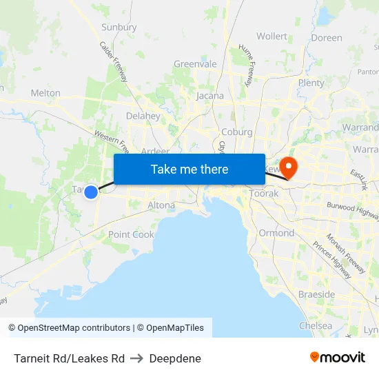 Tarneit Rd/Leakes Rd to Deepdene map