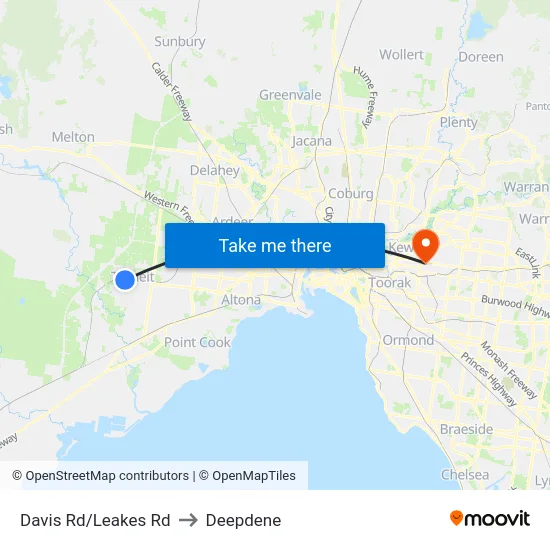 Davis Rd/Leakes Rd to Deepdene map