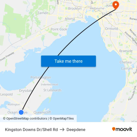 Kingston Downs Dr/Shell Rd to Deepdene map