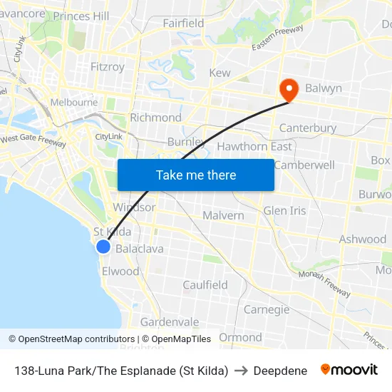 Luna Park/The Esplanade #138 to Deepdene map