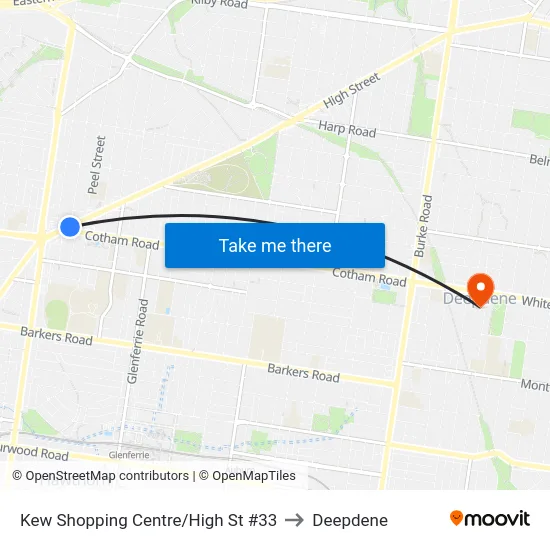 Kew Shopping Centre/High St #33 to Deepdene map
