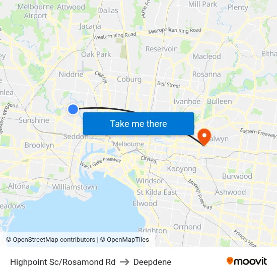 Highpoint Sc/Rosamond Rd to Deepdene map