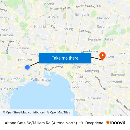 Altona Gate Sc/Millers Rd to Deepdene map