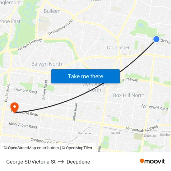 George St/Victoria St to Deepdene map