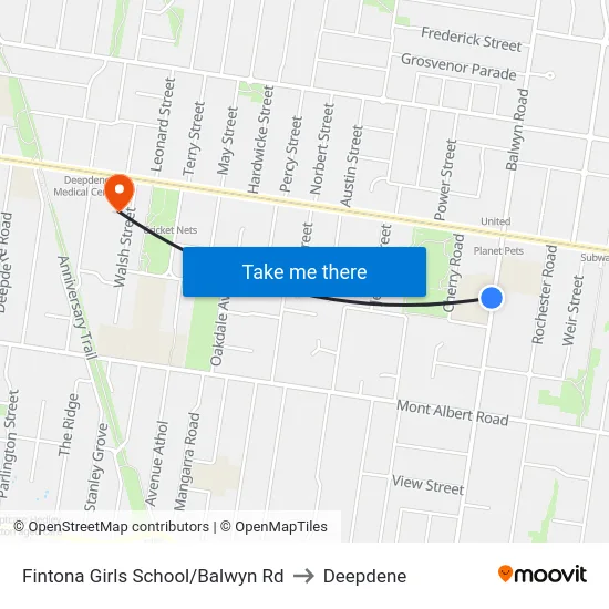 Fintona Girls School/Balwyn Rd to Deepdene map